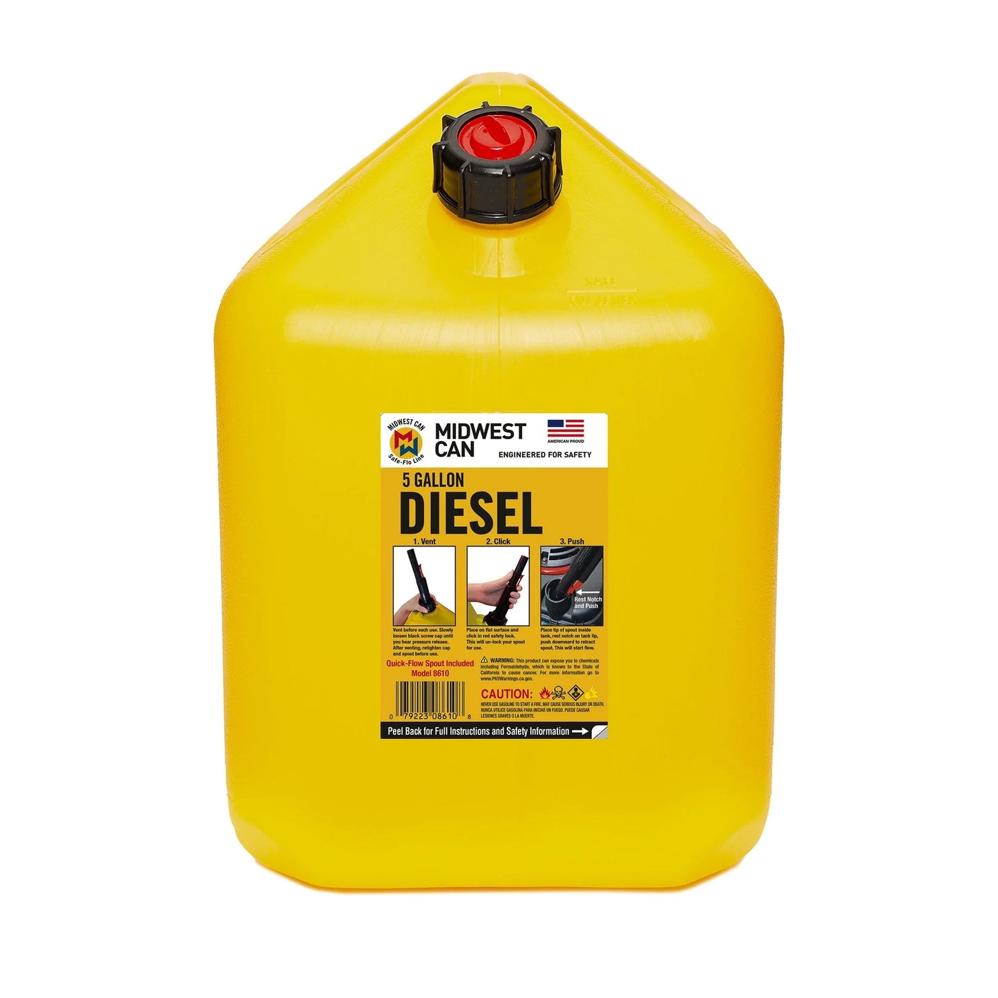 5 Gallon Diesel Can Fuel Container w/ Auto Shut Off (4 Pack)